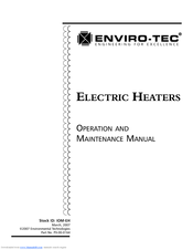 Environmental Technologies ELECTRIC HEATERS Operation And Maintenance Manual