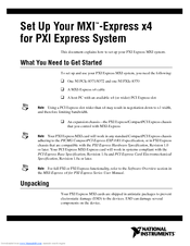 National Instruments MXI Express x4 Instruction Manual