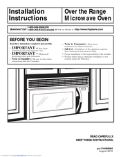 Frigidaire MWV150KB Installation Instructions Manual