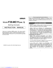 Omron F39-MC11 Instruction Manual