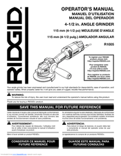 RIDGID R1005 Operator's Manual