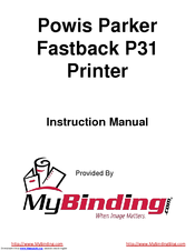 Powis Parker Fastback P31 User Manual