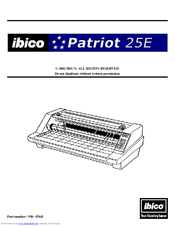 ibico Patriot 25E Operation Manual