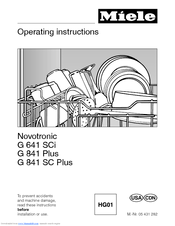 Miele Novotronic G 841 SC Plus Operating Instructions Manual