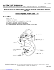 KENTMASTER HPP-1-F Operator's Manual