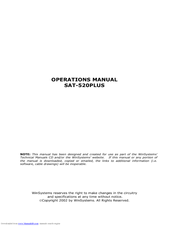 WinSystems SAT-520PLUS Operation Manual