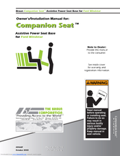 Braun Companion Seat Owners & Installation Manual