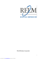 RELM two-way radio User Manual