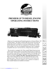 MTHTrains PREMIER GP 7/9 Diesel Engine Operating Instructions Manual