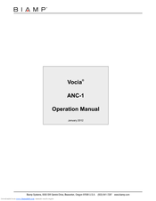 Biamp Vocia ANC-1 Operation Manual