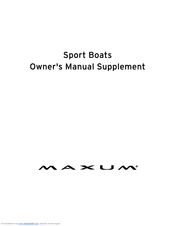 Maxum 2100SC Owner's Manual