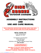 Metal Fusion King Kooker CS 4L Assembly And User's Manual