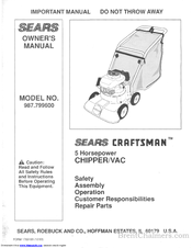 Craftsman 987.799600 Owner's Manual