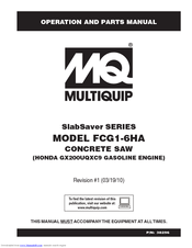 Multiquip FCG1-6HA Operation And Parts Manual