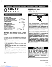 Sunex Tools 4910A Operating Instructions Manual