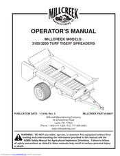 Millcreek TURF TIGER 3100 Operator's Manual