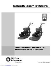 Nilfisk-Advance Kent 56010815 Operator's Manual And Parts List