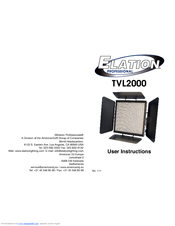 Elation TVL2000 II User Instructions