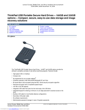 Lenovo 43R2019 - ThinkPad 320 GB External Hard Drive Information Manual