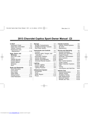 Chevrolet Captiva Sport 2013 Owner's Manual