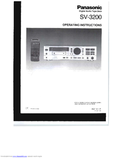 Panasonic sv-3200 Operating Instructions Manual