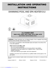South Shore Gunite 337A Installation And Operating Instructions Manual