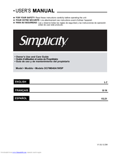Simplicity DCFM040A1WSP Owner's Use And Care Manual