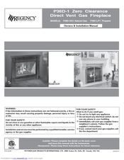 Regency Zero Clearance Direct Vent Gas Fireplace P36D-NG1 Owners & Installation Manual