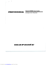 Marantz CDR600 User Manual