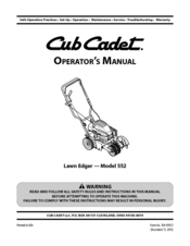 Cub Cadet CS 552 Operator's Manual