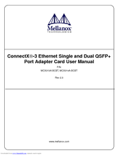 Mellanox Technologies MCX313A-BCBT? MCX314A-BCBT User Manual