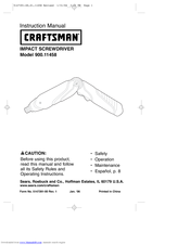 Craftsman 900.11458 Instruction Manual