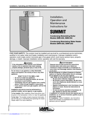 Summit SMW-250 Installation, Operating And Maintenance Instructions