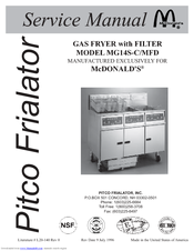 Pitco MG14S-C/MFD Service Manual