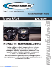 Myron & Davis NV7TRV1 Installation Instructions Manual