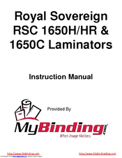 MyBinding RSC 1650C Instruction Manual