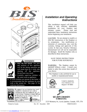 BIS TRADITION CE Installation And Operating Instructions Manual