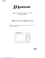Mastercook MM-23 GE X Instructions Manual