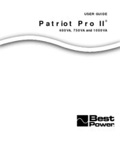 Best Power Patriot Pro II 1000 VA User Manual