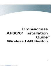 Alcatel OmniAccess AP60 Installation Manual