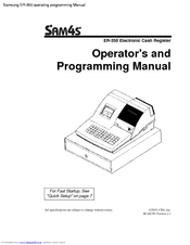 Samsung ER-350 Operator's And Programming Manual