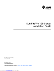 Sun Microsystems Fire V125 Installation Manual