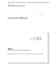 Grass Valley 8914 Instruction Manual