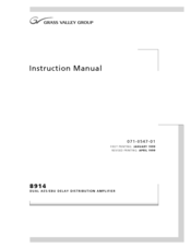 GRASS VALLEY 8914 - Instruction Manual