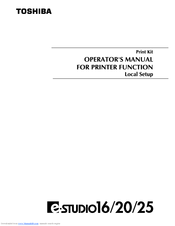 Toshiba e-Studio16 Operator's Manual