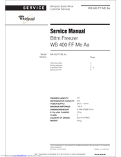 Whirlpool WB 400 FF Me Aa Service Manual