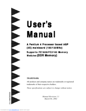 EPOX Pentium 4 Processor based AGP 4X mainboard User Manual