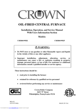 Crown CSHB60-90XP Installation, Operation And Service Manual
