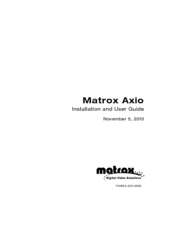 Matrox Axio Installation And User Manual