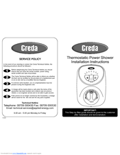 Creda Thermostatic Power Shower Installation Instructions Manual